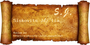 Siskovits Júlia névjegykártya