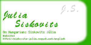 julia siskovits business card