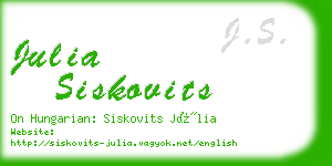 julia siskovits business card